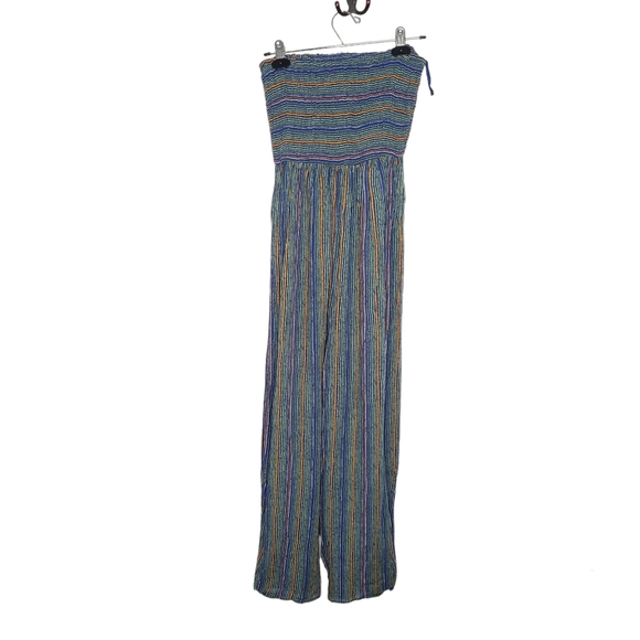 Urban Outfitters Rambaugh striped tube top wide leg jumpsuit size Medium - Picture 3 of 9